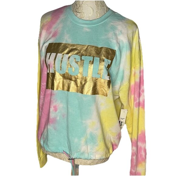 Hustle NoBo Plus W 19/XXL Juniors Tie Dye Pullover Light Sweatshirt Drawstring - Picture 1 of 10